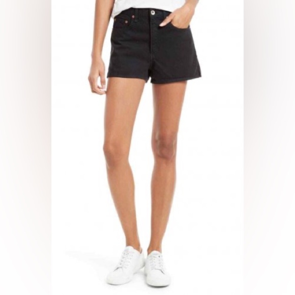 Rag & Bone Women's Justine High Waist Denim Shorts Black sz 26